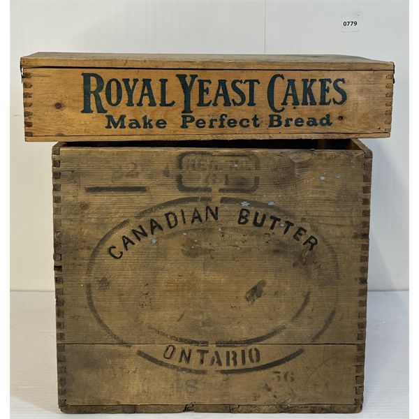 LOT OF 2 - CANADIAN BUTTER & ROYAL YEAST CAKES CRATES