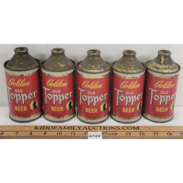 LOT OF 5 - TOPPER'S BEER CANS