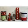 Image 4 : JOB LOT - TINS, SIGN, LANTERN & BUTTONS - INCL BLUE RIBBON COFFEE, T. EATON VARNISH REMOVER, ETC.