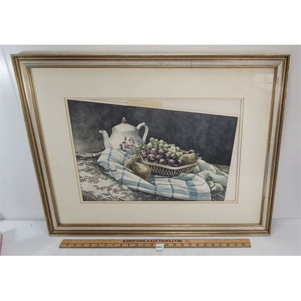 "SUR LA NAPPE DE DENTELLE" BY JEAN-PHILLIPE VOGEL - FRAMED WATERCOLOUR ON PAPER