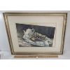 Image 1 : "SUR LA NAPPE DE DENTELLE" BY JEAN-PHILLIPE VOGEL - FRAMED WATERCOLOUR ON PAPER