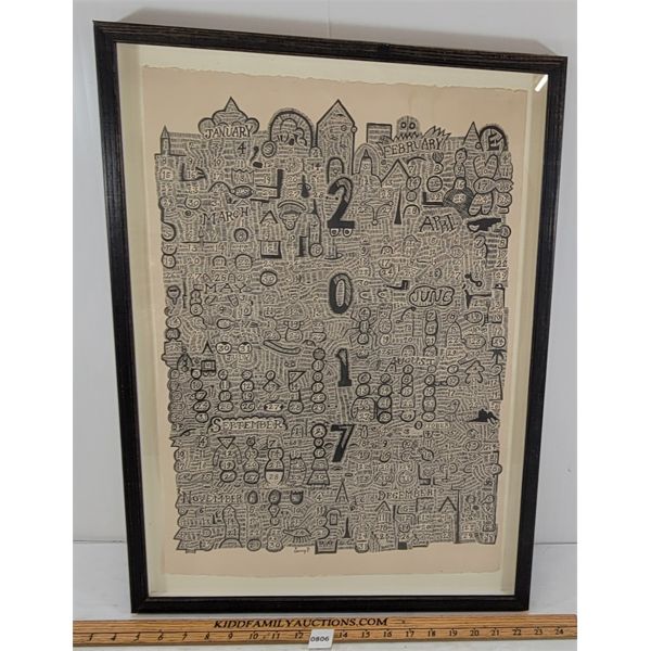 2017 CALENDAR BY JONNY P - FRAMED LITHOGRAPH PRINT