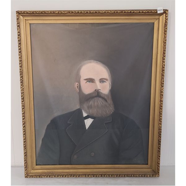 MR. DILWORTH PORTRAIT BY H.F. SLOWELL(?) - FRAMED OIL PASTEL ON CANVAS