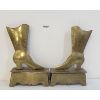 Image 1 : PAIR OF 1908 BRASS VICTORIAN LADIES' BOOTS BOOKENDS