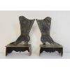 Image 3 : PAIR OF 1908 BRASS VICTORIAN LADIES' BOOTS BOOKENDS