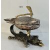 Image 1 : FISH ON ALLIGATOR CAST IRON DISH