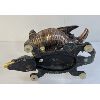Image 4 : FISH ON ALLIGATOR CAST IRON DISH