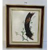 Image 1 : WOODPECKER SCENE BY P. L. DUNGOL (?) - FRAMED INK ON SILK