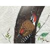 Image 5 : WOODPECKER SCENE BY P. L. DUNGOL (?) - FRAMED INK ON SILK