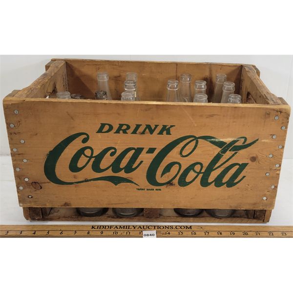 COCA-COLA CRATE W/ MISC BOTTLES