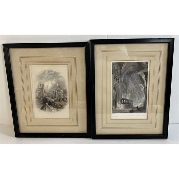 LOT OF 2 - CATHEDRAL & CUSTOM HOUSE FRAMED PRINTS