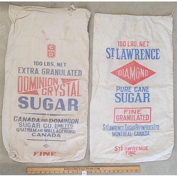 LOT OF 2 - SUGAR SACKS - DOMINION & ST. LAWRENCE