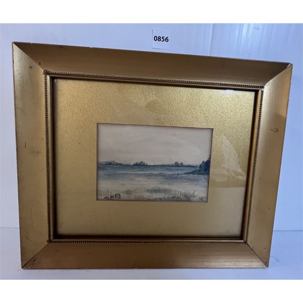 LANDSCAPE SCENE - FRAMED WATERCOLOUR 