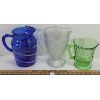 Image 2 : LOT OF 3 - PITCHERS - INCL GREEN DEPRESSION GLASS