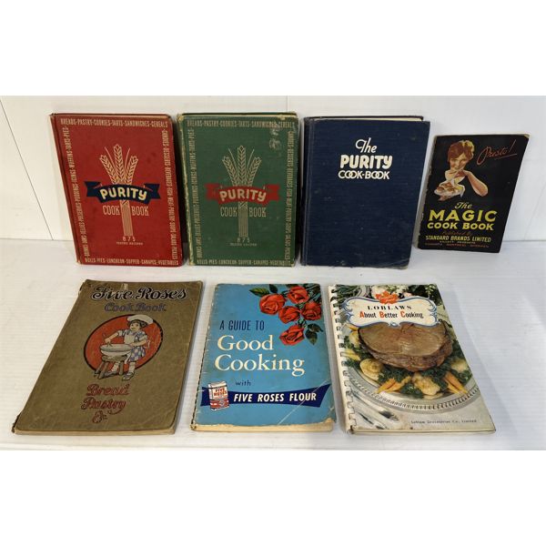 LOT OF 6 - MISC COOK BOOKS - INCL FIVE ROSES