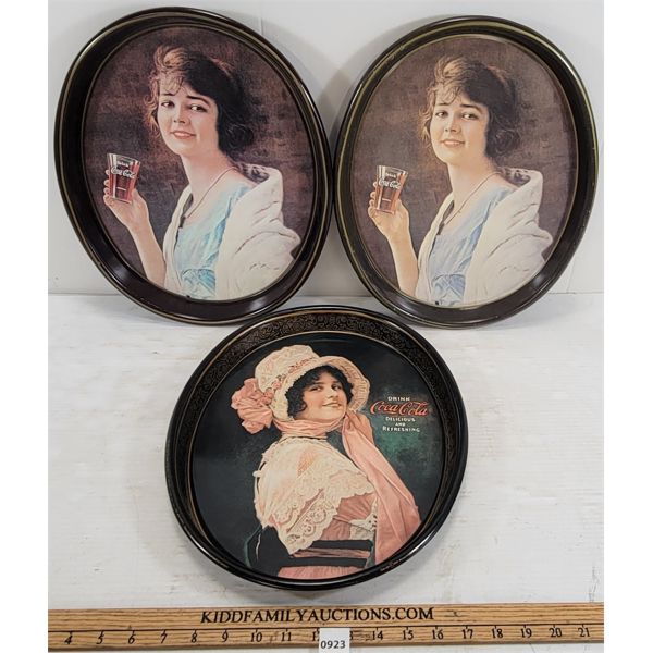 LOT OF 3 - COCA-COLA SERVING TRAYS