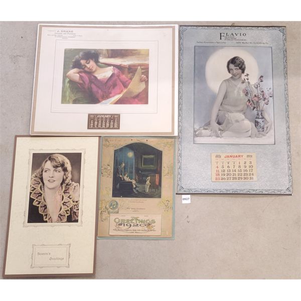 LOT OF 4 - 1920'S-1930'S ADVERTISING CALENDARS 
