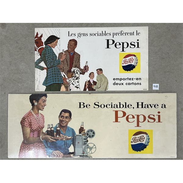 LOT OF 2 - PEPSI-COLA ADVERTISEMENT - PAPER & CARDBOARD