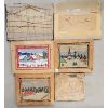Image 2 : LOT OF 6 - RUG HOOKING SAMPLE BOARDS - INCL WINTER & BARN SCENES