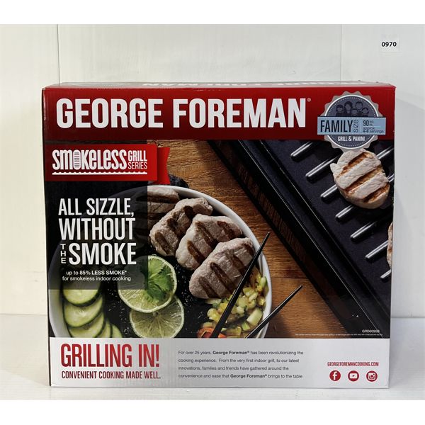 GEORGE FOREMAN SMOKELESS GRILL - APPEARS AS NEW