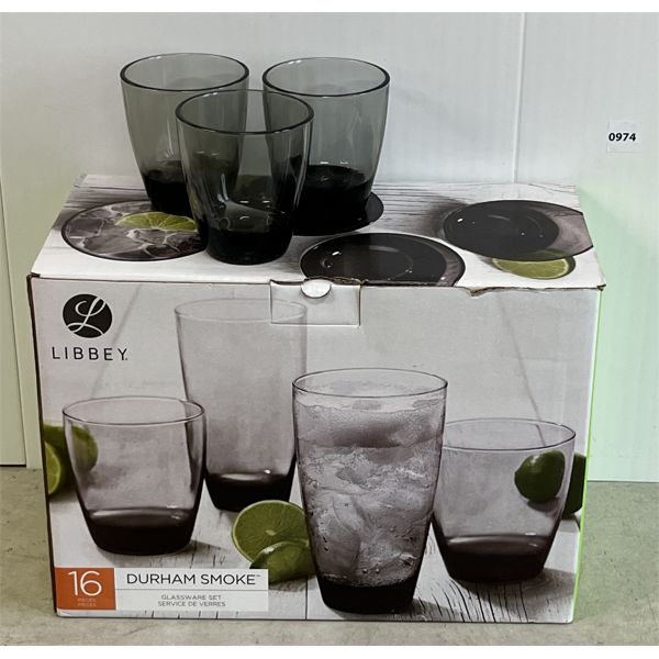 LIBBEY 16PC GLASSWARE SET - APPEARS AS NEW