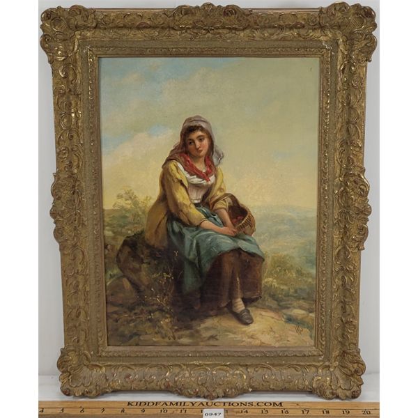 SERVANT GIRL BY THOMAS KENT PELHAM - FRAMED OIL ON CANVAS 