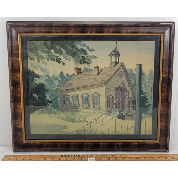 CHURCH STUDY BY UNKNOWN ARTIST - FRAMED WATERCOLOUR ON PAPER