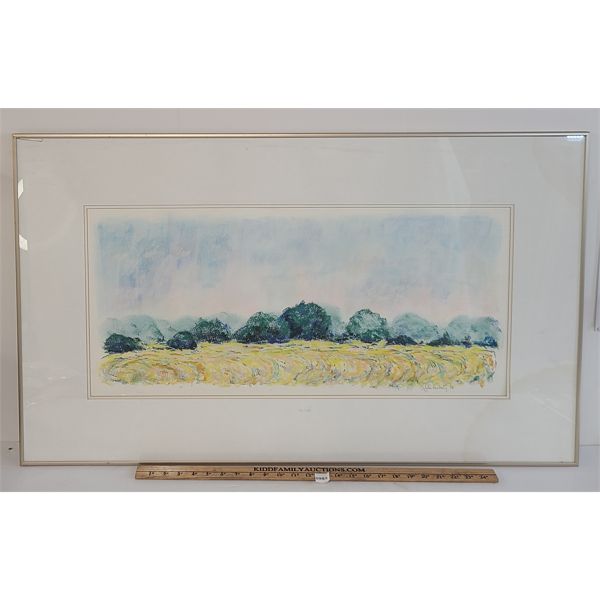 COUNTRY SCENE BY SYLVIA HEECKALEY(?) - FRAMED OIL PASTELS ON PAPER