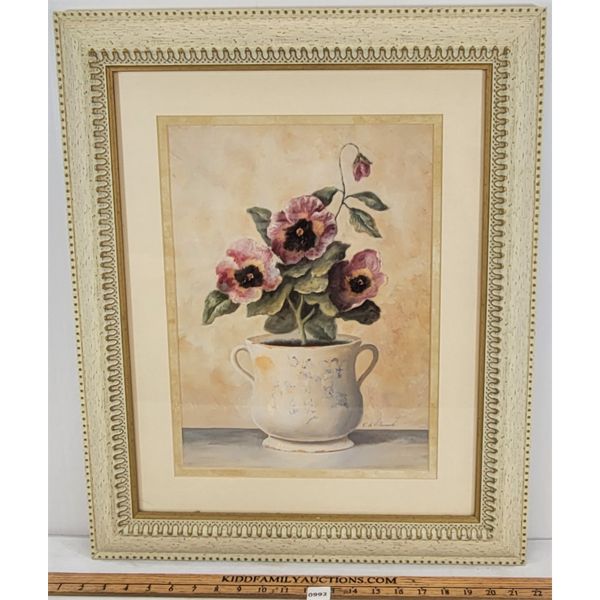 STILL LIFE BY F. DE VILLENEUVE - FRAMED PRINT 