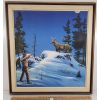 Image 1 : INDIGENOUS HUNTING SCENE BY ROBERT MADAHBEE - FRAMED OIL ON CANVAS