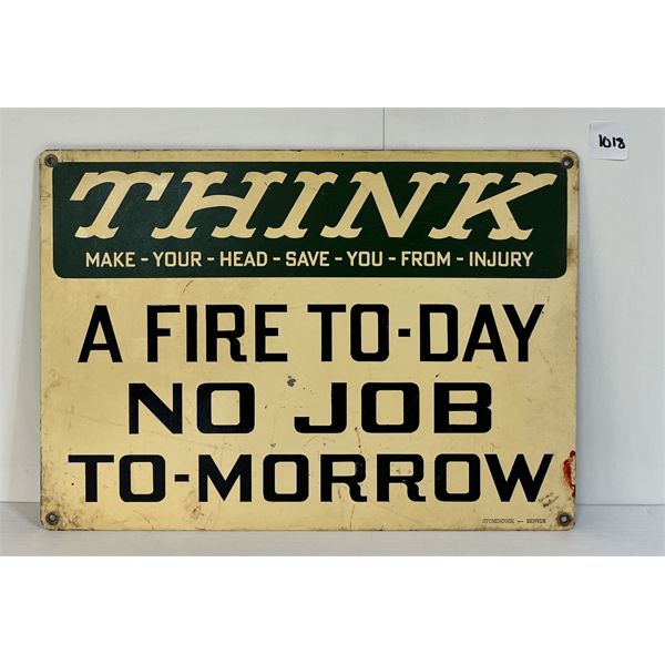 THINK METAL SIGN