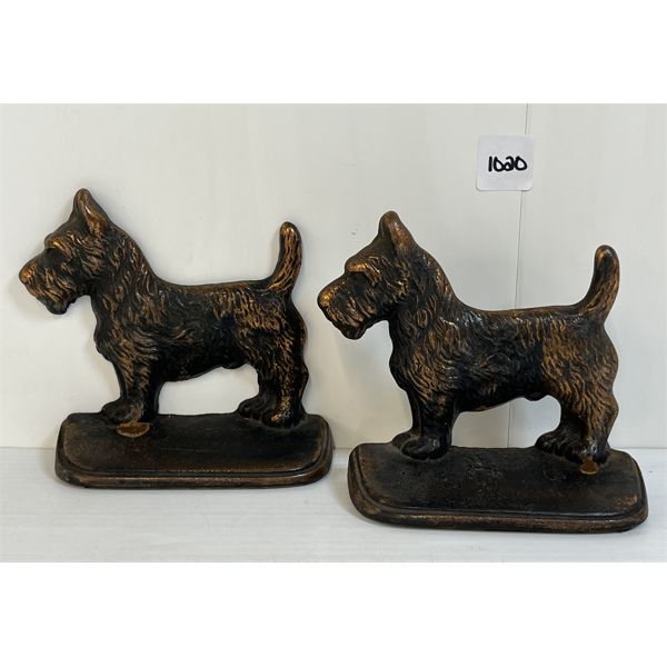 PAIR OF BRASS TERRIER BOOK ENDS