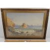 Image 1 : SHORELINE SCENE BY WALTER(?) - FRAMED WATERCOLOUR ON PAPER