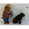 Image 4 : LOT OF 2 - CAST IRON DOG & WIND UP TIN BEAR