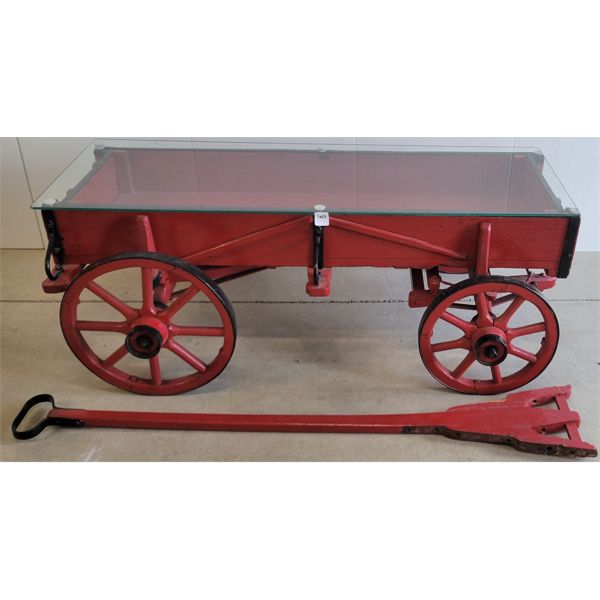 VINTAGE WOODEN WAGON COFFEE TABLE