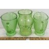 Image 4 : LOT OF 3 - GREEN DEPRESSION GLASS PITCHERS
