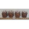 Image 1 : LOT OF 4 - TEXAS GLASSES W/ LEATHER COOZIES
