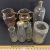 Image 1 : LOT OF 7 - MISC EMBOSSED BOTTLES & PITCHER - INCL A.E. BURKE 