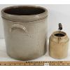 Image 2 : LOT OF 2 - 3 GAL OPEN TOP & W/ HANDLE CROCKS