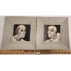 Image 1 : LOT OF 2 - CLOWN PORTRAITS BY F.A.(?) - FRAMED OIL ON BOARD