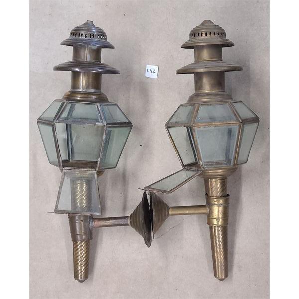 PAIR OF BRASS CANDLE WALL SCONCES
