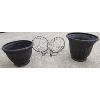 Image 1 : LOT OF 4 - HANGING FLOWER POTS - INCL POTS