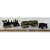Image 3 : LOT OF 3 - CAST IRON LOCOMOTIVES & CARS - INCL OVERLAND LIMITED CO.