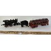 Image 3 : LOT OF 3 - CAST IRON LOCOMOTIVES & CARS - INCL OVERLAND LIMITED CO.