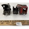 Image 4 : LOT OF 3 - CAST IRON LOCOMOTIVES & CARS - INCL OVERLAND LIMITED CO.