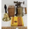 Image 3 : LOT OF 4 - BRASS BELL, BLOW TORCH, SUPERIOR SWIFT SET, ETC