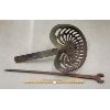 Image 1 : LOT OF 2 - CAST IRON IMPLEMENT SEAT - SPUD WRENCH