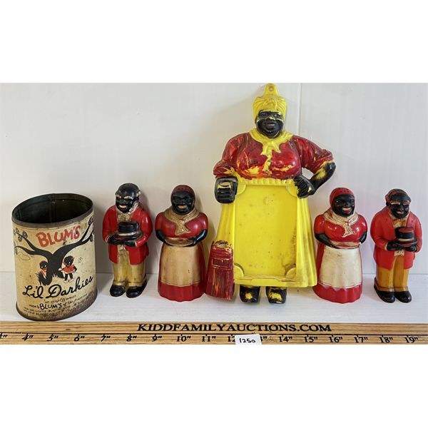 LOT OF 6 - BLACK AMERICANA - INCL BLUM'S LI'L DARKIES 8 OZ CAN 