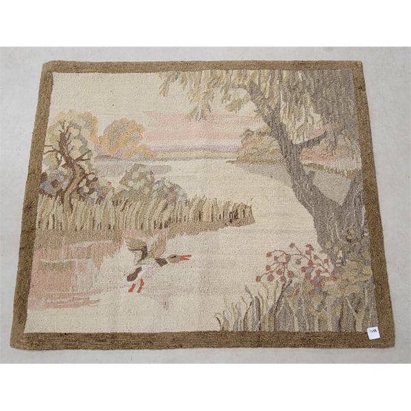 HANDMADE WOOL HOOKED RUG 