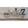 Image 1 : LOT OF 3 - SILVER TEA POT W/ CREAM & SUGAR DISHES 